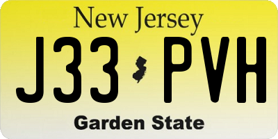 NJ license plate J33PVH