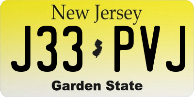 NJ license plate J33PVJ