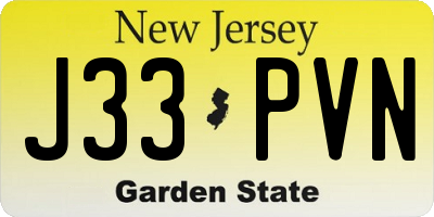 NJ license plate J33PVN