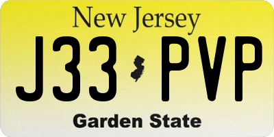 NJ license plate J33PVP