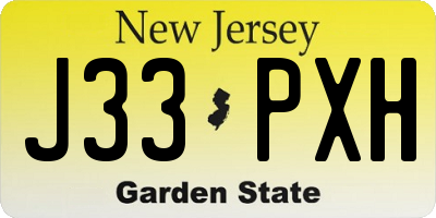 NJ license plate J33PXH