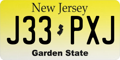 NJ license plate J33PXJ