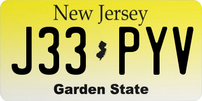 NJ license plate J33PYV