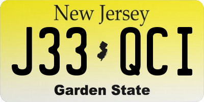 NJ license plate J33QCI