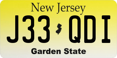 NJ license plate J33QDI