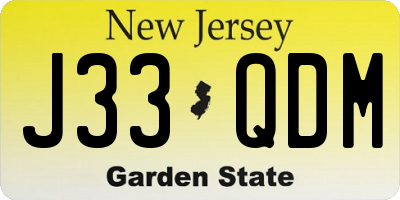 NJ license plate J33QDM