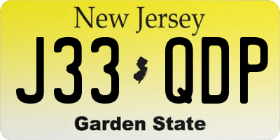 NJ license plate J33QDP