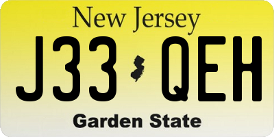 NJ license plate J33QEH