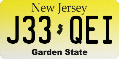 NJ license plate J33QEI
