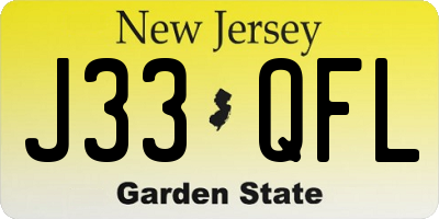 NJ license plate J33QFL
