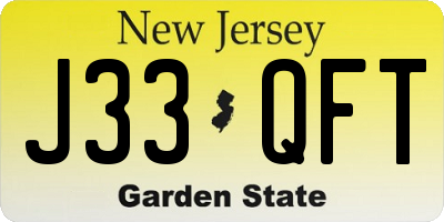 NJ license plate J33QFT
