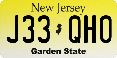 NJ license plate J33QHO