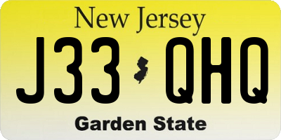 NJ license plate J33QHQ