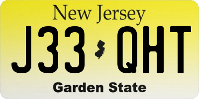 NJ license plate J33QHT