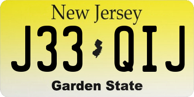 NJ license plate J33QIJ
