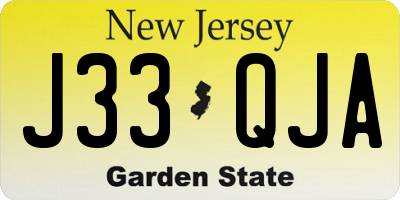 NJ license plate J33QJA