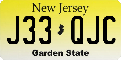 NJ license plate J33QJC