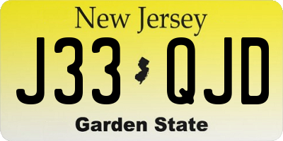 NJ license plate J33QJD