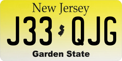 NJ license plate J33QJG