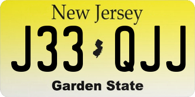 NJ license plate J33QJJ
