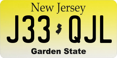 NJ license plate J33QJL