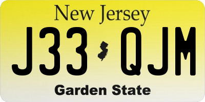 NJ license plate J33QJM