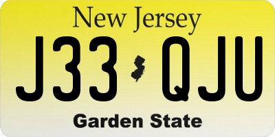 NJ license plate J33QJU