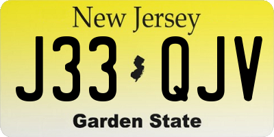 NJ license plate J33QJV