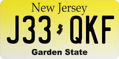 NJ license plate J33QKF