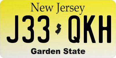 NJ license plate J33QKH