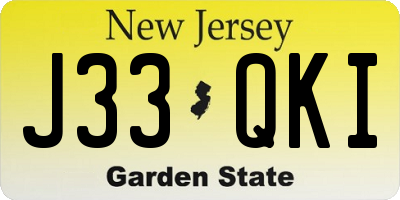 NJ license plate J33QKI