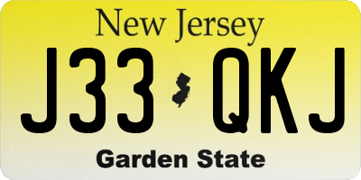NJ license plate J33QKJ