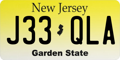 NJ license plate J33QLA