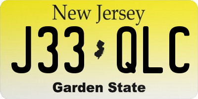 NJ license plate J33QLC