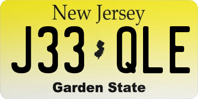 NJ license plate J33QLE