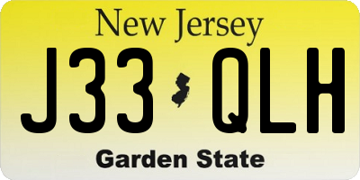 NJ license plate J33QLH