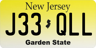 NJ license plate J33QLL