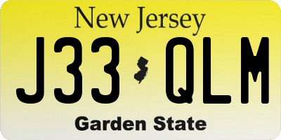NJ license plate J33QLM