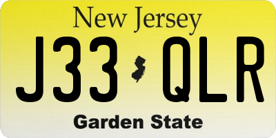 NJ license plate J33QLR