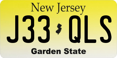 NJ license plate J33QLS