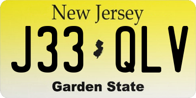 NJ license plate J33QLV