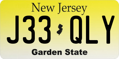 NJ license plate J33QLY