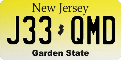 NJ license plate J33QMD