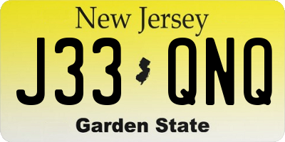 NJ license plate J33QNQ