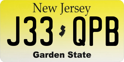 NJ license plate J33QPB