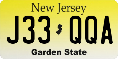 NJ license plate J33QQA