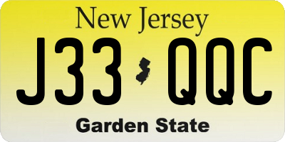 NJ license plate J33QQC