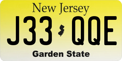 NJ license plate J33QQE