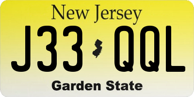 NJ license plate J33QQL
