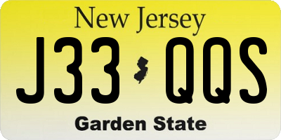 NJ license plate J33QQS